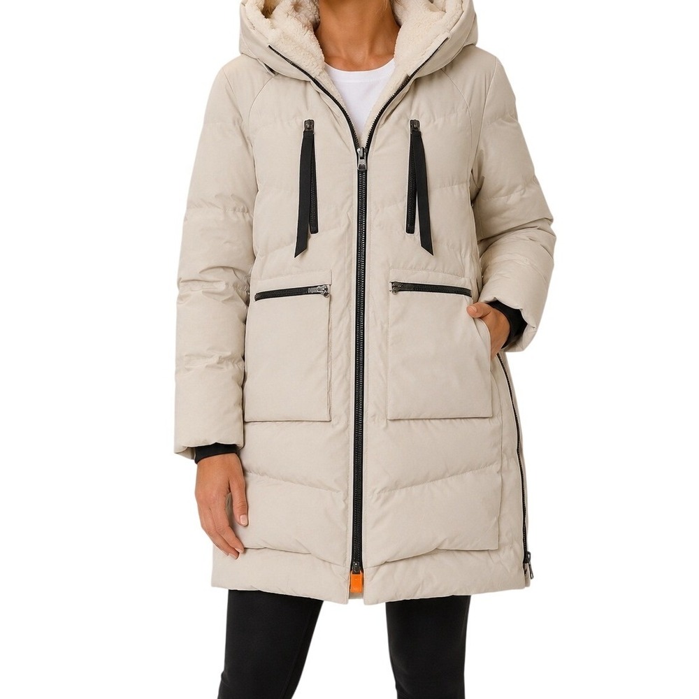 Orolay Beige Puffer‎ Oversized Parka Jacket Women's Small